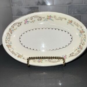 1940s Paden City Marlene Lace 9" oval serving plate